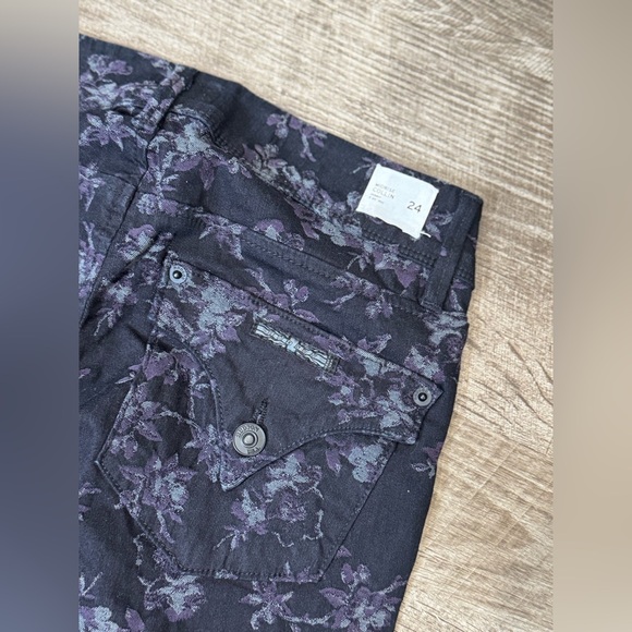 Hudson Midrise Belgrade Collin Skinny Stretch Jeans in Black Floral Size 24 NWT - Picture 6 of 8